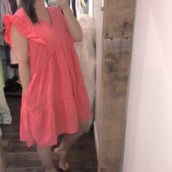 Time and Tru summer coral eyelet dress size 22 new with tags - Picture 2 of 10